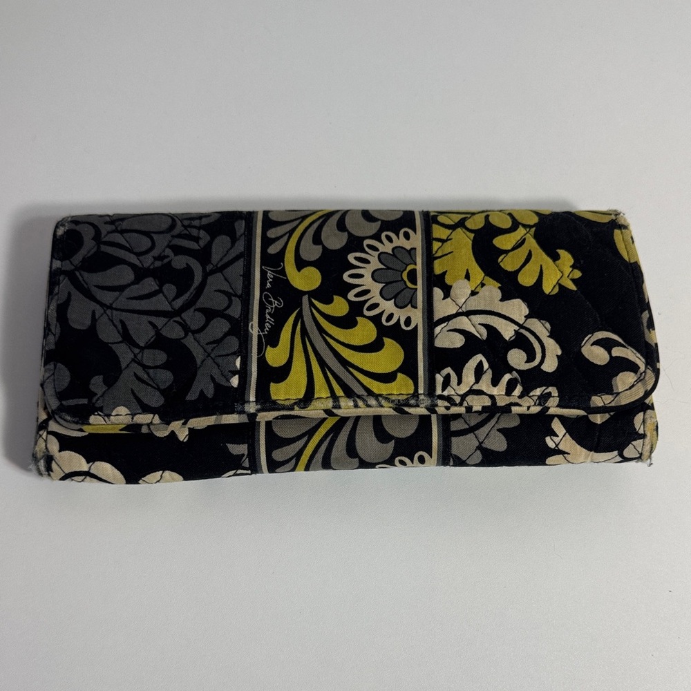 Vera Bradley Black and Yellow Floral Wallet